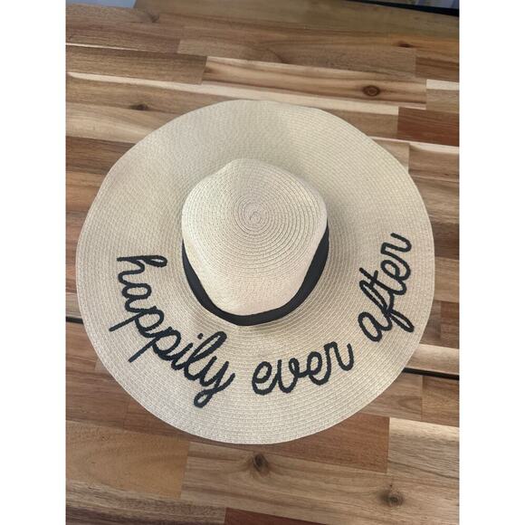 MudPie Happily Ever After Sun Hat bride honeymoon wedding beach - Picture 2 of 4